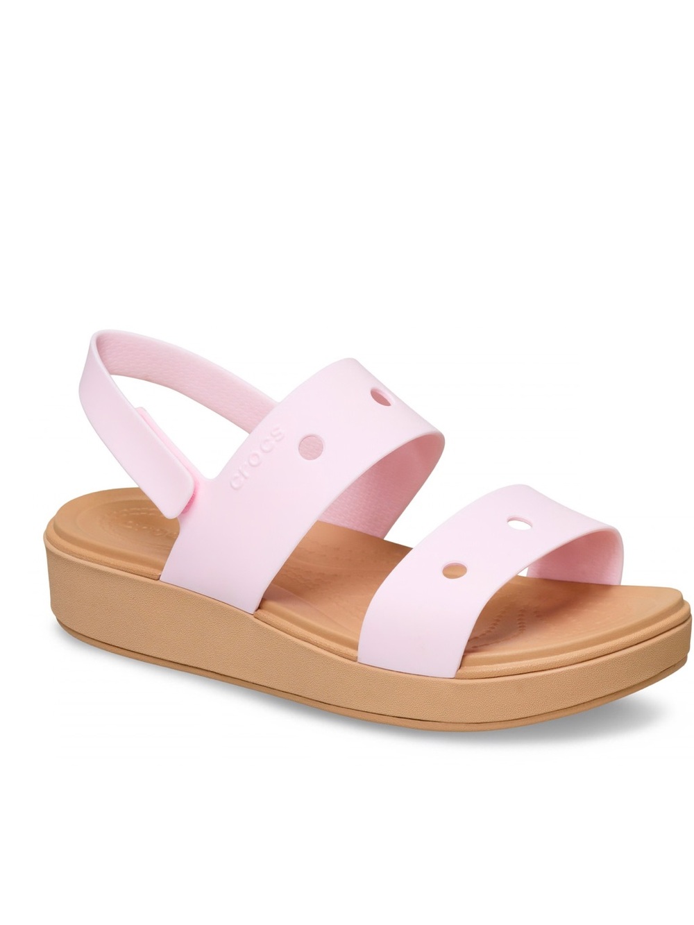 CROCS kids brooklyn Pastel Pink Slingback Platform Sandals junior 6
